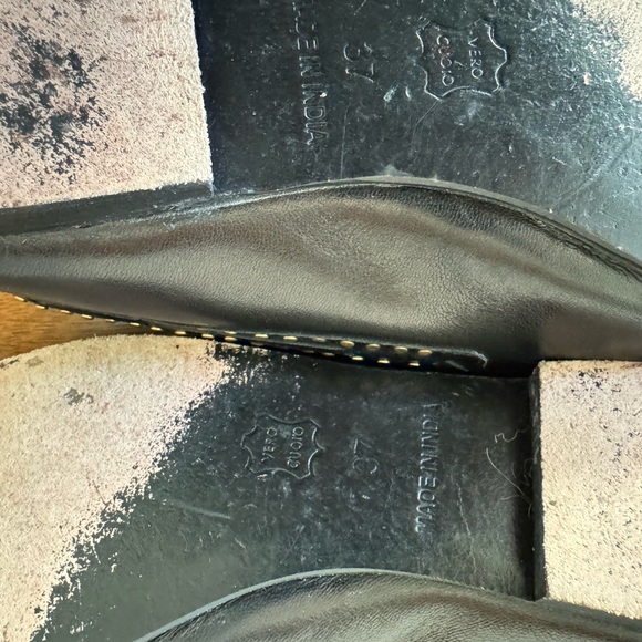 Laurence Bras Black Leather Studded Tassel Loafers 37 - Picture 5 of 8